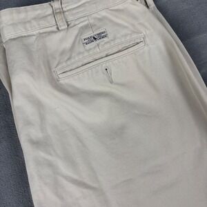 Vintage Polo Ralph Lauren Mens Pleated Chino Pants Khaki Classic Fit 34x30